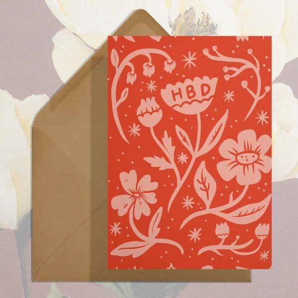 HBD - Floral Card Hot on Sale