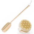 KWEL Wooden Double-sided Bath Brush With Massager and Detachable Long Handle With combo Wooden Bath Brush Round With massager (Pack of 1) Hot on Sale