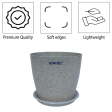 KWEL Divinity Pot 8inch with Bottom Tray For Home, Garden, Office, Stone White. For Sale