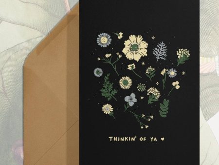 Thinkin  of Ya (Pressed Flowers) Card Cheap