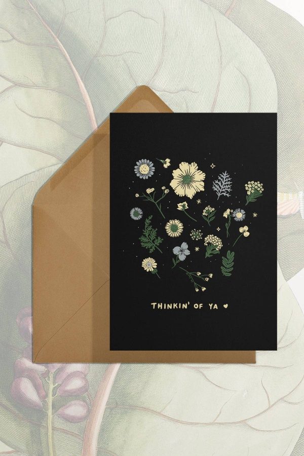 Thinkin  of Ya (Pressed Flowers) Card Cheap