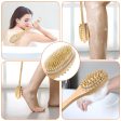 KWEL Wooden Double-sided Bath Brush With Massager and Long Handle With combo Wooden Bath Brush Oval (Pack of 1) Fashion