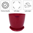 KWEL Divinity Pot 8inch with Bottom Tray For Home, Garden, Office, Maroon. Discount